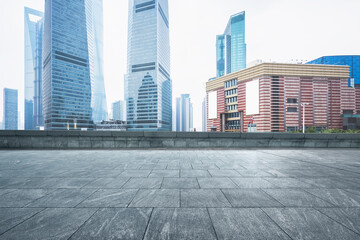 The square platform of urban modern building business office area