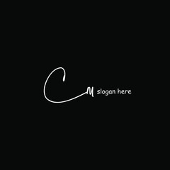 Obraz premium Initial Letter Cm Logo - Handwritten Signature Logo