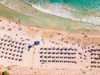 Fototapeta na wymiar Sa Coma Beach, Mallorca in the Summer from Drone