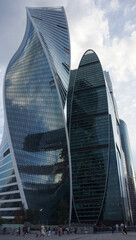 Fototapeta na wymiar Evolution Tower and Imperia Tower, Moscow International Business Center, Russia