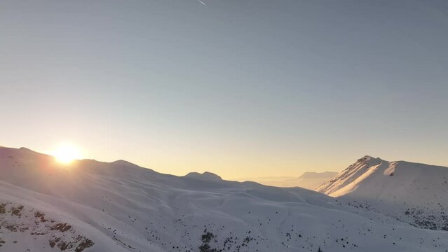 Winter Season in the Ergan Ski Centre Drone Video, Erzincan City, Turkey