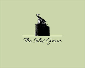 silo grain vintage logo template .Used for market packaging, store label etc. Graphic illustration of grain container © Rifai
