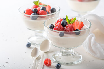 Vanilla and sweet Panna Cotta made of cream and vanilla.