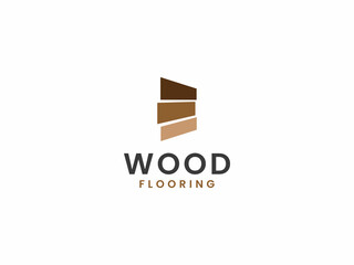 Creative wood flooring logo template