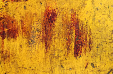 old metal sheet background with yellow texture.