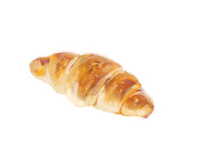 Brown croissant bread in digital pastel painting illustration art design