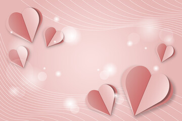 background for mother's day with paper-cut effect hearts