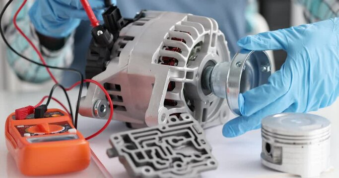 Checking car generator and diagnostic equipment with tester