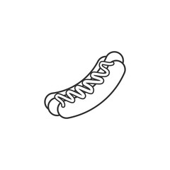 Hot dog icon with outline style