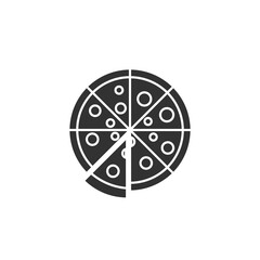 Pizza icon with one separate slice