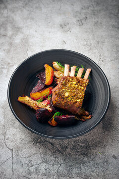 Herb Crusted Lamb With Roasted Beetroot And Fennel