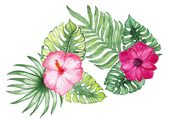 Watercolor bouquets of spring flowers . Suitable for greeting cards,invitations,design works,crafts and hobbies.
