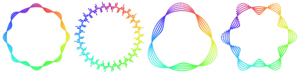 Set of Vector Round and Circle Frames for Copy space Design. Rainbow colors circles design elements. 