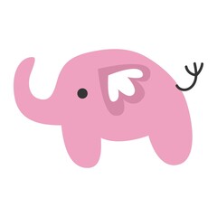 Cute vector illustration of an elephant. Design element.