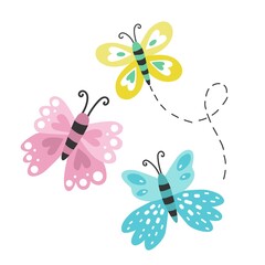 Cute vector butterfly illustration. Design element.