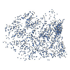 Obraz premium Paint splashes vector element. Background with random particles.