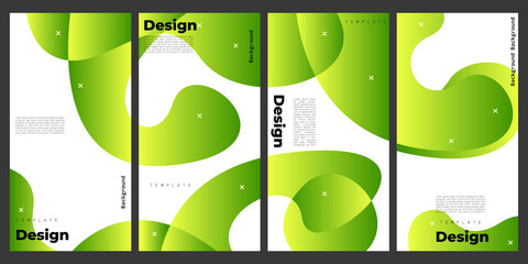 abstract green background template set for flyer, brochure, pamphlet, or poster design element