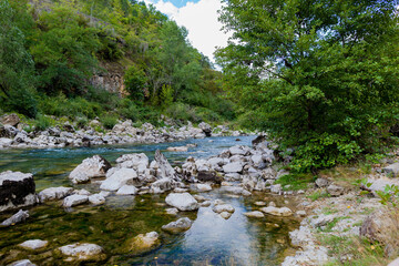 The Tarn river at the bottom of the Gorges du Tarn