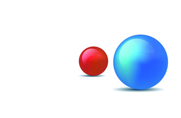 red and blue spheres on white