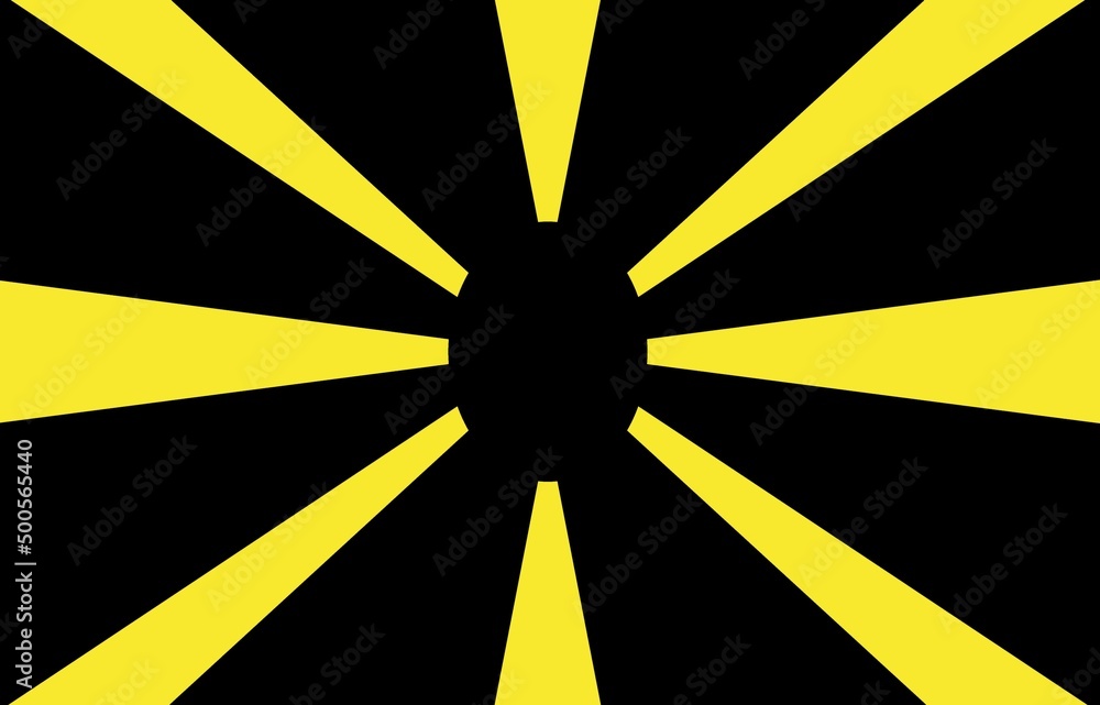 Sticker yellow stripes on dark background - illustration