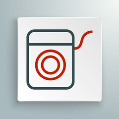 Line Dental floss icon isolated on white background. Colorful outline concept. Vector