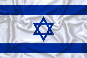 flag israel silk background, silk texture.