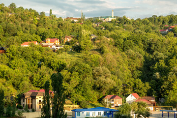 The village of Benoy in the mountains of Chechnya in summer