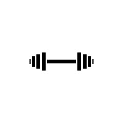 Barbell icon black silhouette. Isolated vector illustration on white background.