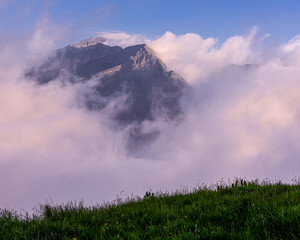 mountain landscape through the sea of clouds