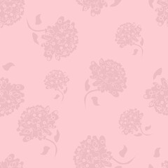 Pale pink and muted dusky pink floral watermark style vector repeat pattern for backgrounds