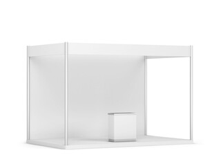 Blank tradeshow booth with counter mockup