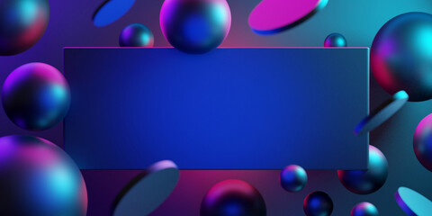 abstract backgound of scifi gaming cyberpunk, vr virtual reality simulation, scene stand pedestal stage, 3d illustration