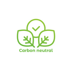 carbon neutral icon on white, vector