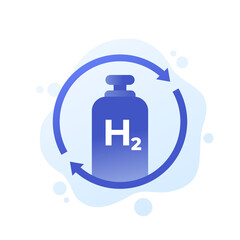 hydrogen gas tank refill vector illustration