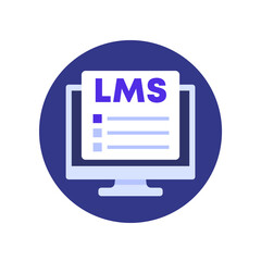 LMS icon, Learning Management System, flat vector
