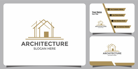 modern architecture logo design and branding card template