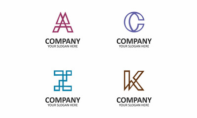 Fototapeta na wymiar Creative Set Of Letter Logo Design