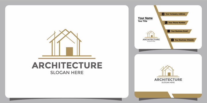 modern architecture logo design and branding card template