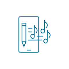 Music editor. Mobile app. Line vector icon. Editable outline stroke size.