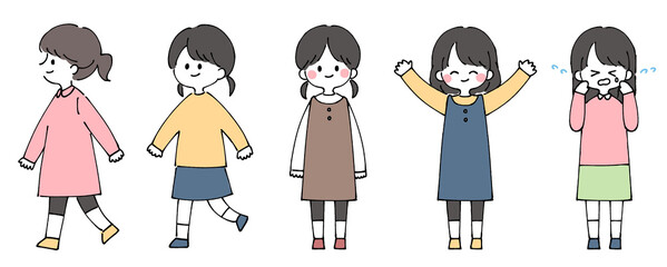 人物イラストセット_ラフタッチ