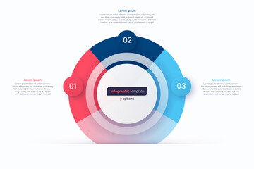 Three option circle infographic design template. Vector illustration