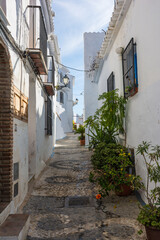 Fototapeta na wymiar Beautiful streets in Frigiliana. Nerja, Malaga, Spain