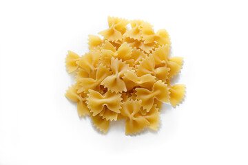 farfalle pasta isolated on white background