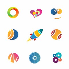Colorful abstact icons set - 500573492