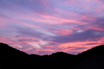 sunset over the mountains