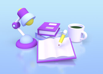 Book and pencil education concept illustration for business idea concept background