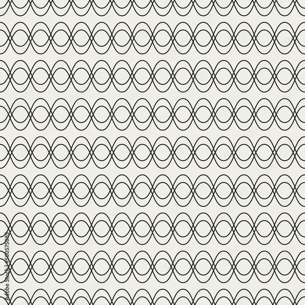 Poster simple rings connected in horizontal chains. vector with elementary decor rings.