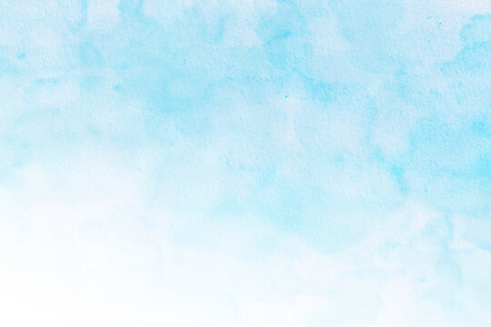 Watercolor illustration cloudy art abstract blue color texture background, clouds and sky pattern. Watercolor stain with hand paint pattern on watercolor paper