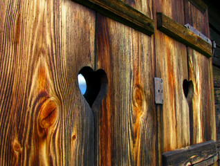 Wooden shutters with a heart