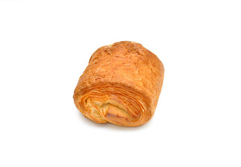 golden and fragrant pastries on a white background